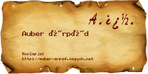 Auber Árpád névjegykártya